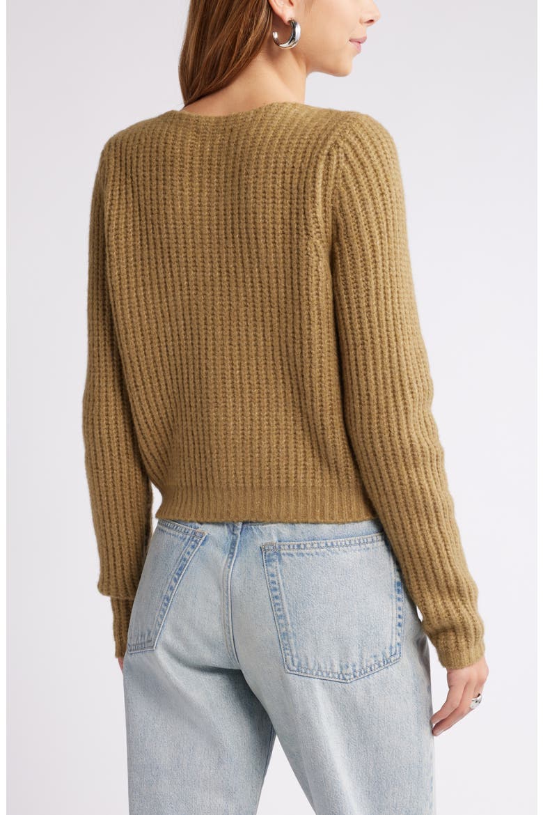 Cropped Fisherman Cardigan, Alternate, color, OLIVE BRINE