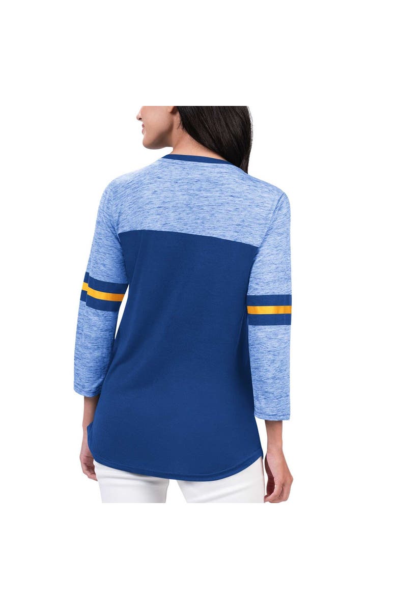 G-III 4HER BY CARL BANKS Women's G-III 4Her by Carl Banks Royal Golden State Warriors Play the Game 3/4-Sleeve T-Shirt, Alternate, color, 