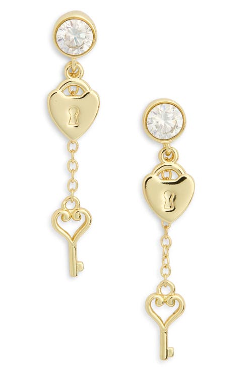 Lock & Key Drop Earrings