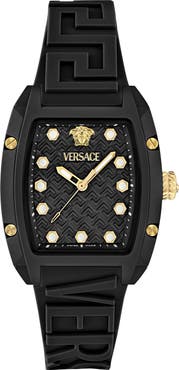 Versace Dominus Ceramic Strap Watch, 44mm x 36mm