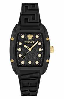 Versace Dominus Ceramic Strap Watch, 44mm x 36mm