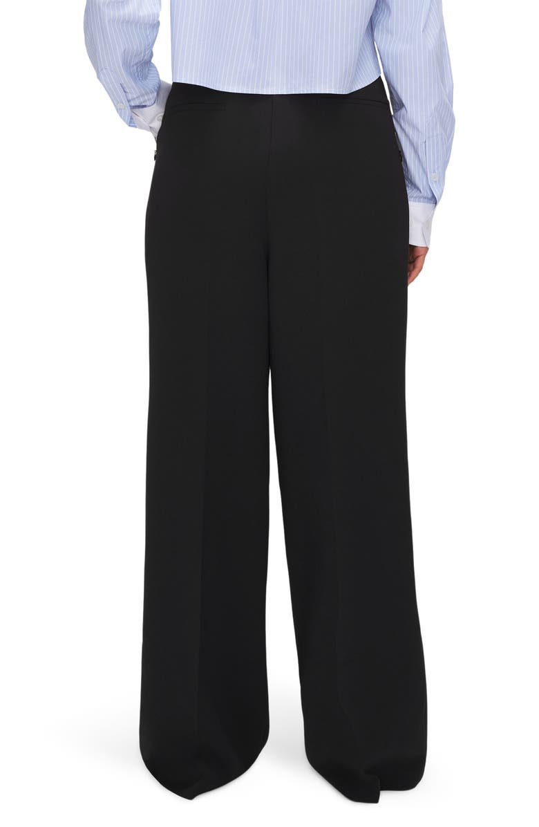 Good American Luxe Suiting Wide Leg Pants, Alternate, color, Black