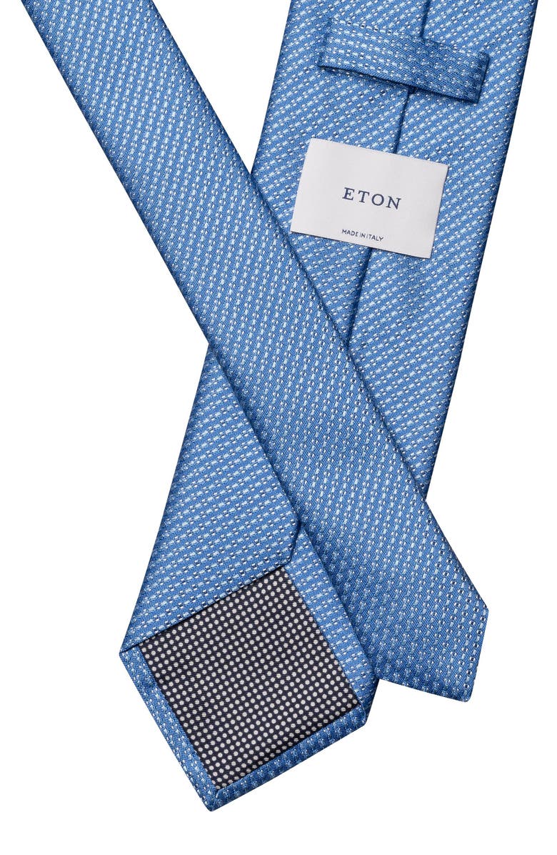 Eton Light Blue Textured Solid Silk Tie, Alternate, color, Light Blue