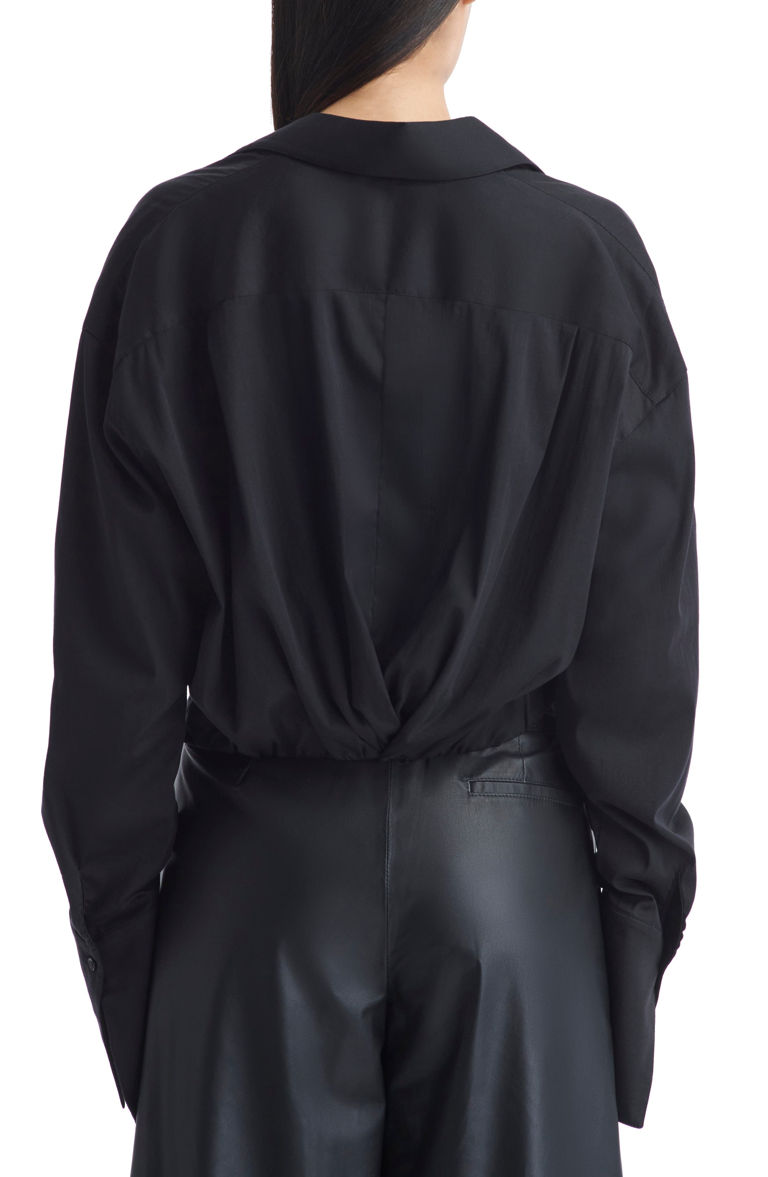 Pleated Little Joe Wrap Button-Up Shirt - image 2