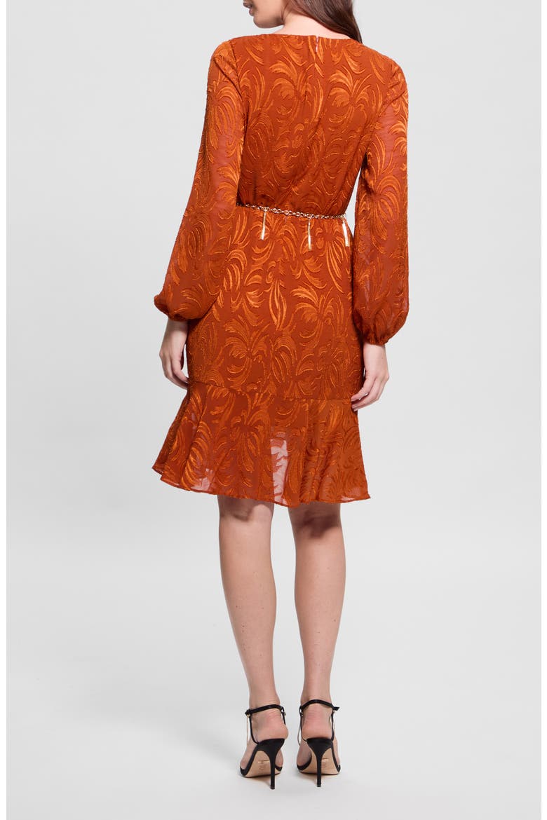 Deztiny Long Sleeve Dress, Alternate, color, HOT CARAMEL