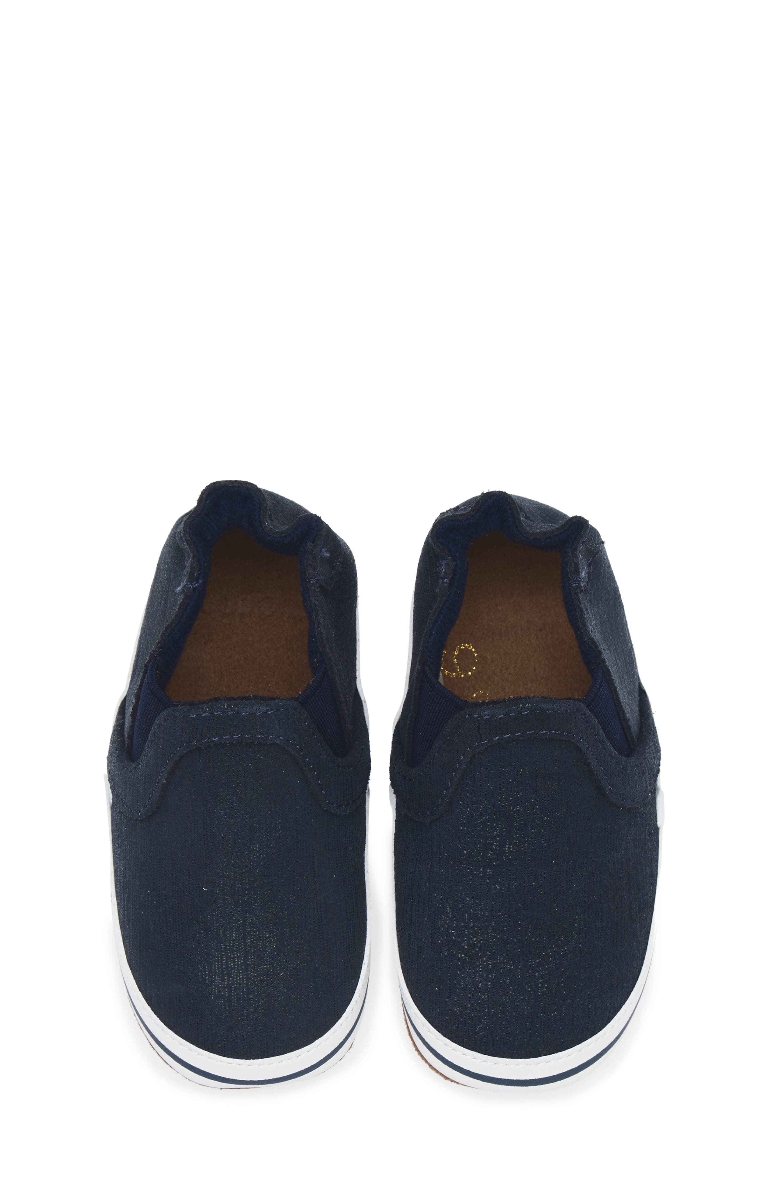 Robeez<sup>®</sup> Liam Slip-On Crib Sneaker, Alternate, color, Navy