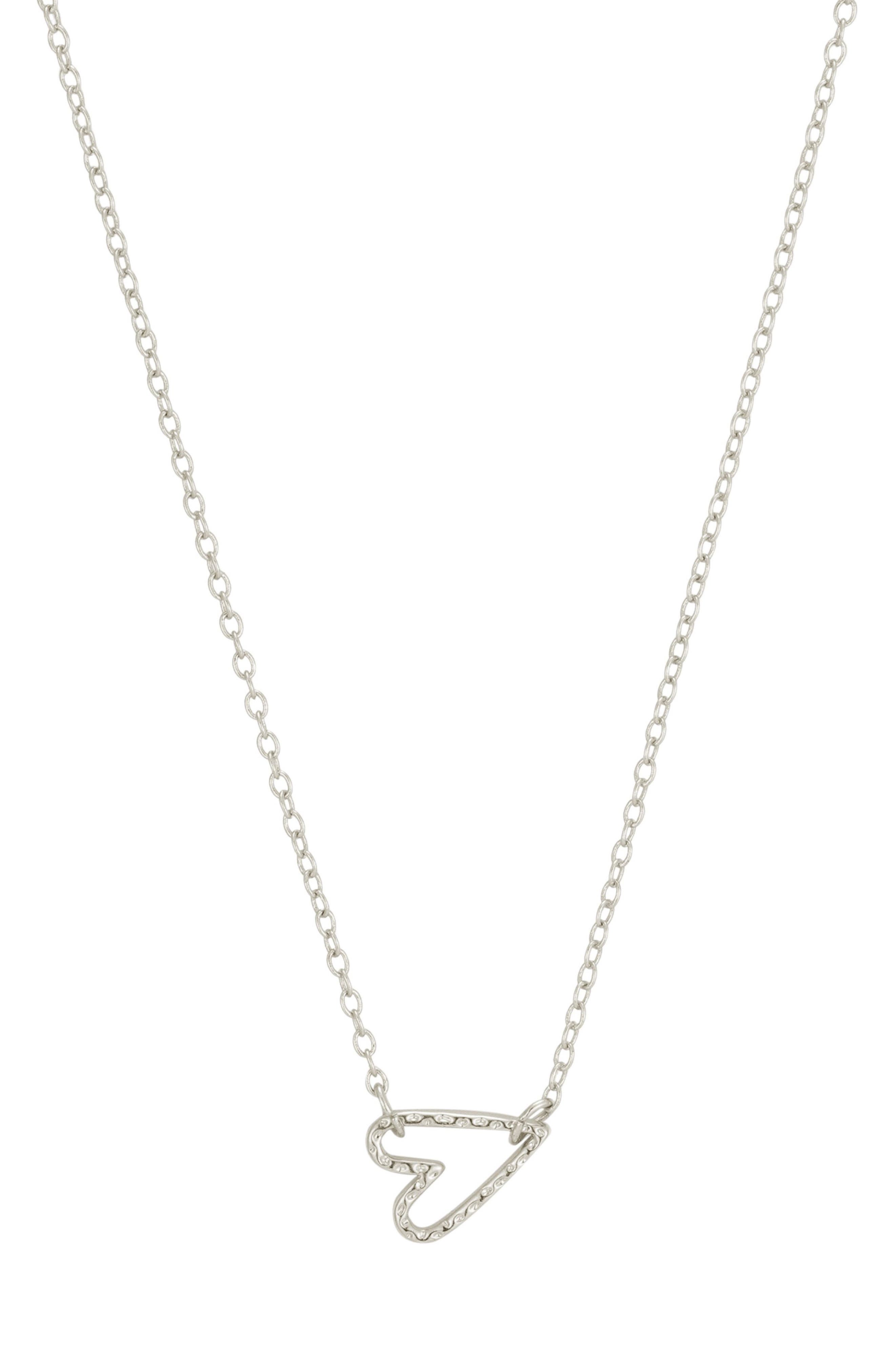 Hammered Open Heart Pendant Necklace