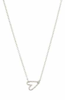 Hammered Open Heart Pendant Necklace