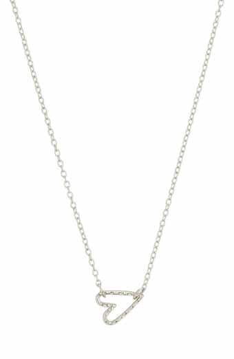 Hammered Open Heart Pendant Necklace