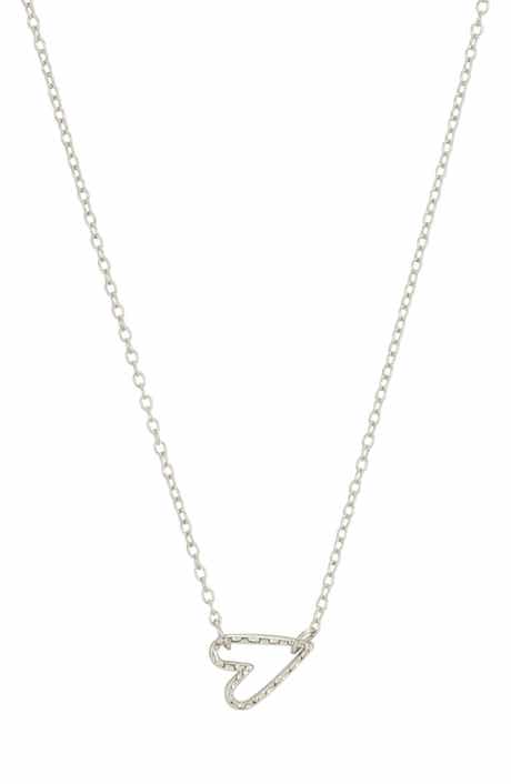 Hammered Open Heart Pendant Necklace