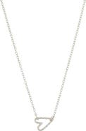 Adornia Hammered Open Heart Pendant Necklace
