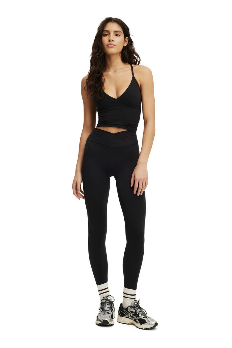 Women's Active Ultra Luxe Cross Front Invisible Scrunch Tight, Alternate, color, Black