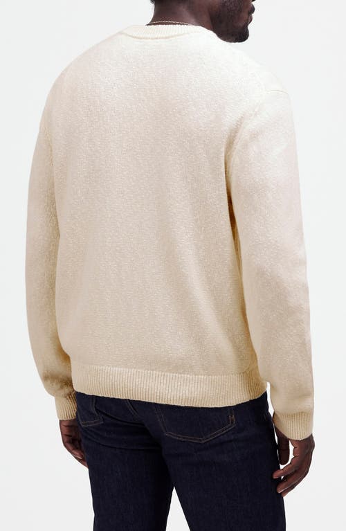 Madewell Textured Cotton Crewneck Sweater In Neutral