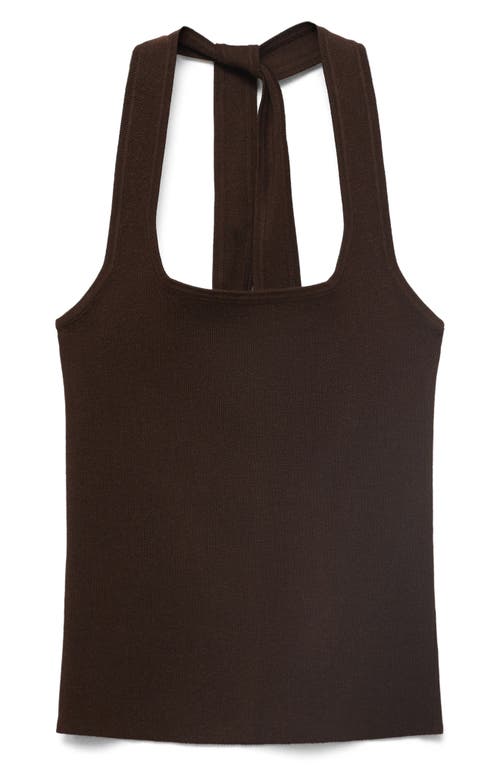 Mango Knit Halter Top Chocolate In Brown