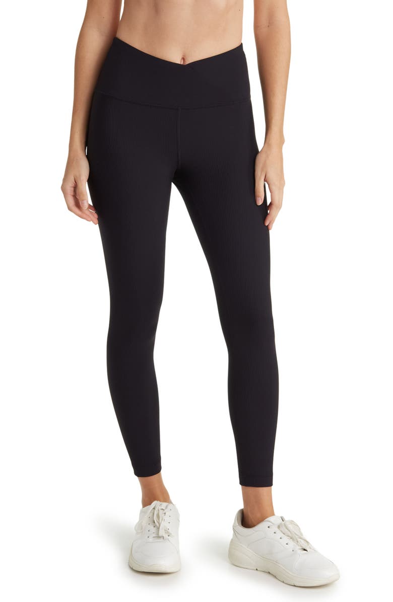 90 DEGREE BY REFLEX Interlink High Waist Cross Active Leggings, Main, color,