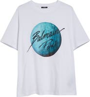 Balmain Planet Logo Graphic T-Shirt