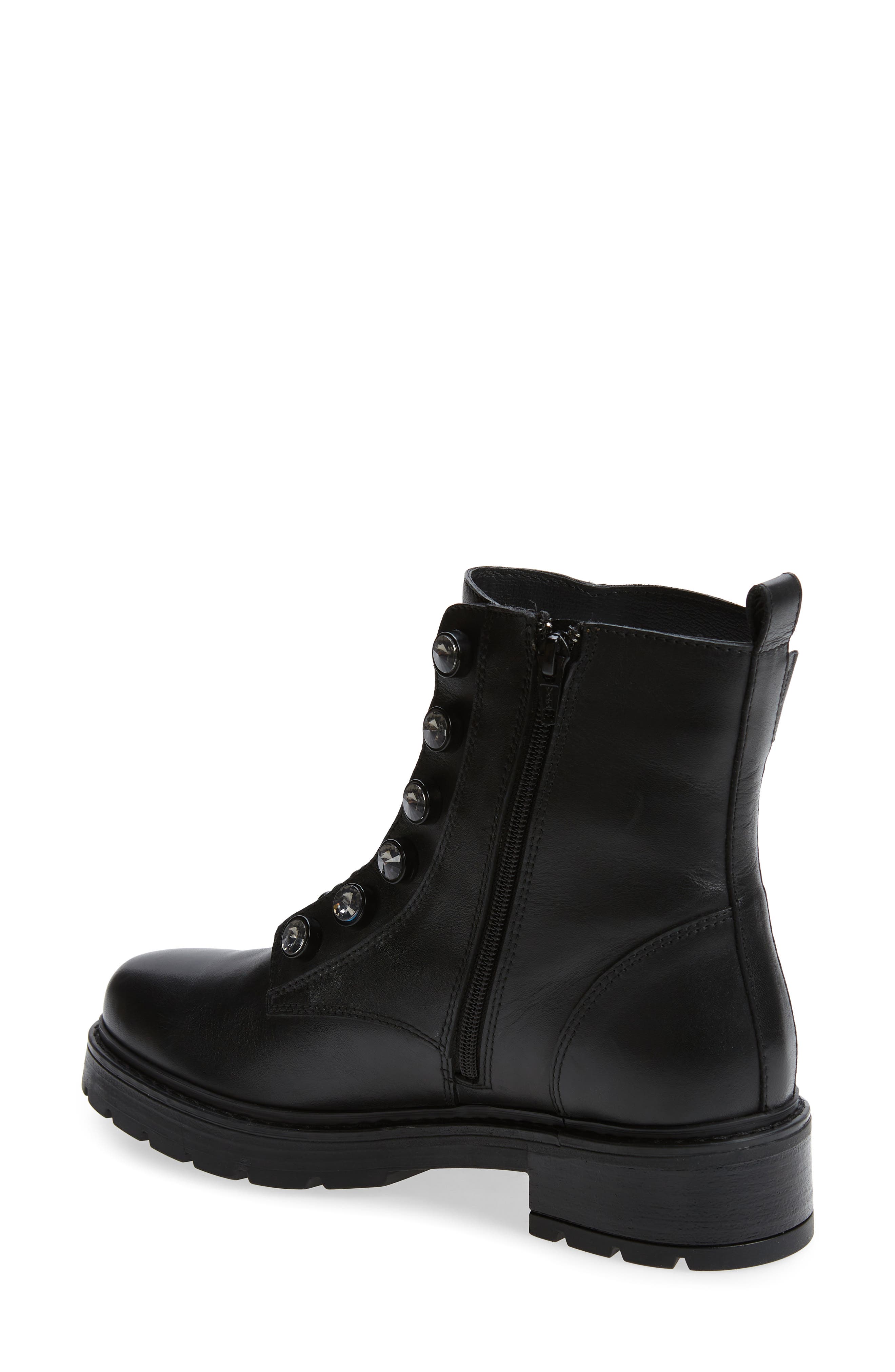 Bax Crystal & Chain Combat Boot, Alternate, color, BLK/OTHER