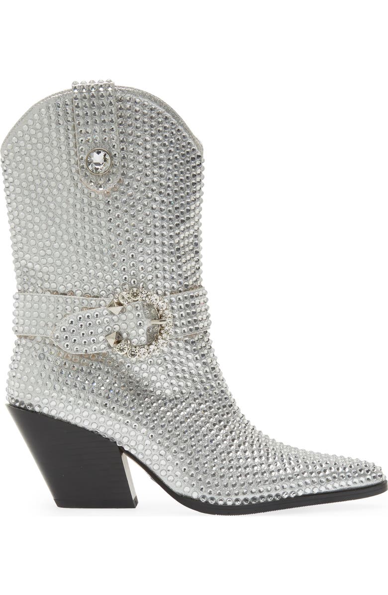 AZALEA WANG Federica Crystal Western Boot, Alternate, color,