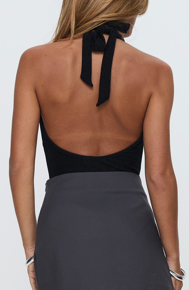 Princess Polly Feel the Rush Plunge Cowl Neck Halter Bodysuit, Alternate, color,