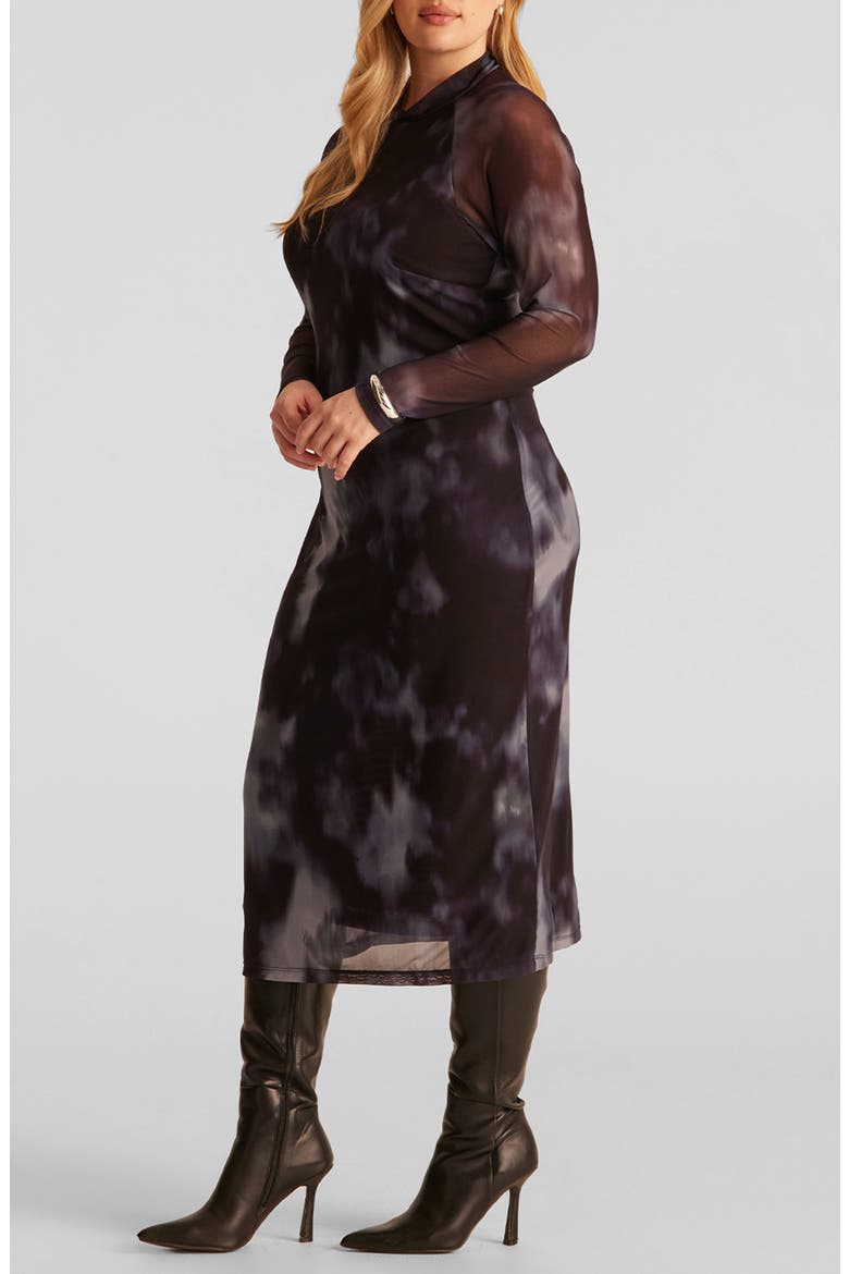 Cove Mock Neck Midi Dress, Alternate, color, MARINE
