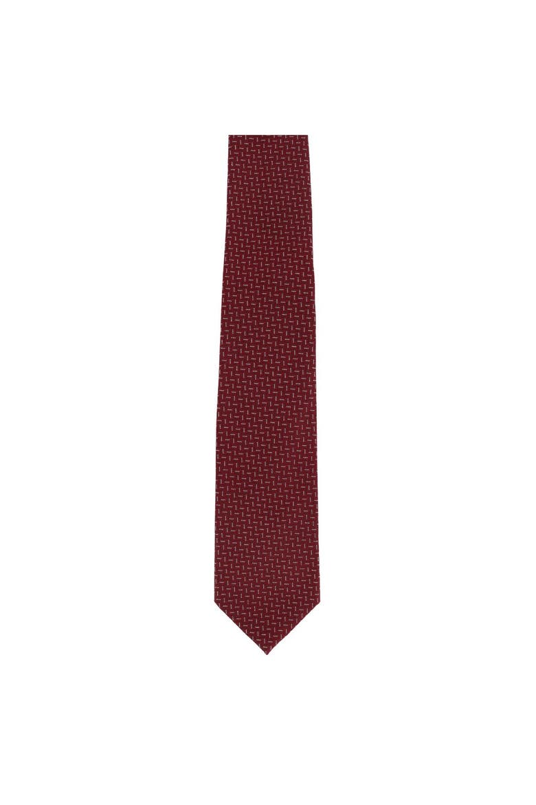 Baldwin Metallic Dash Silk Business Necktie, Alternate, color, Red