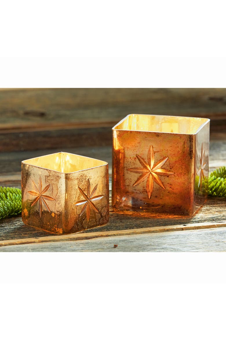 Cosmos Gold Glass Tealight Holder for Christmas Decor, Alternate, color, Gold