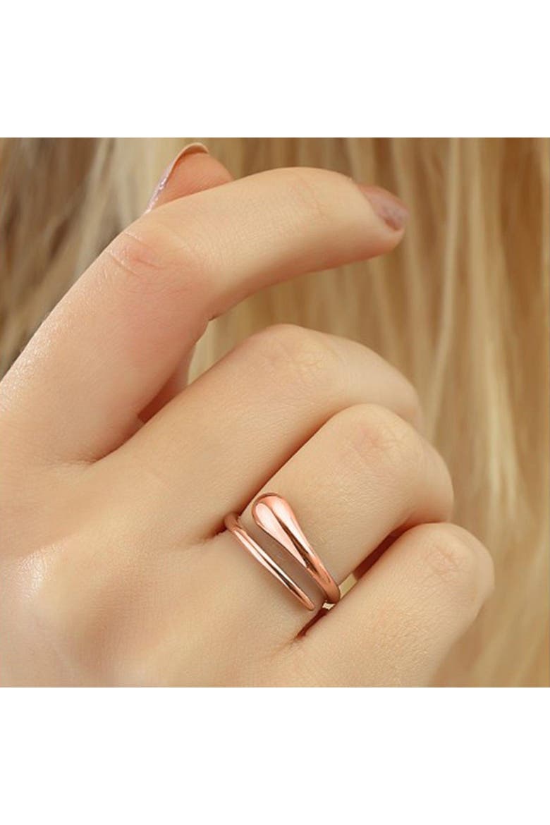 Signature Sterling Silver Stacking Snake Ring, Alternate, color, Rose gold