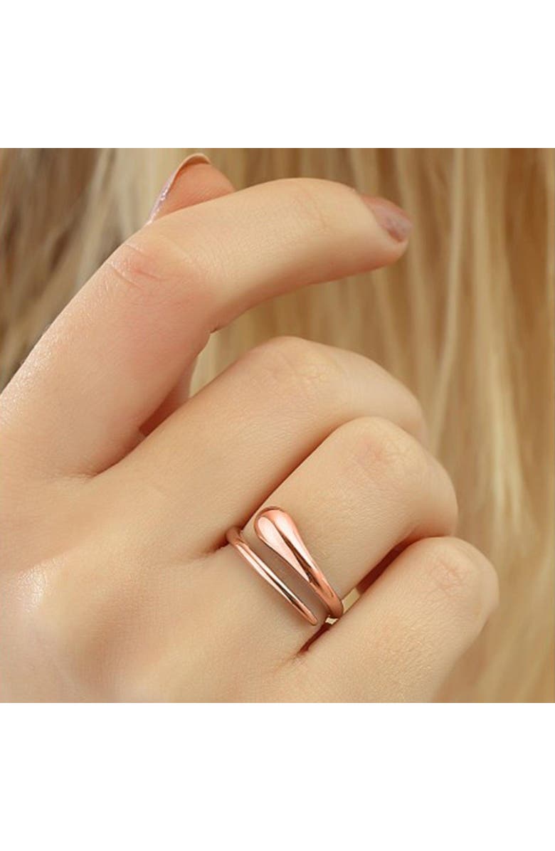 Spero London Signature Sterling Silver Stacking Snake Ring, Alternate, color, Rose Gold