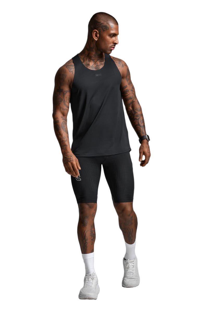 2XU Light Speed Tech Singlet, Alternate, color, Black/Black Reflective