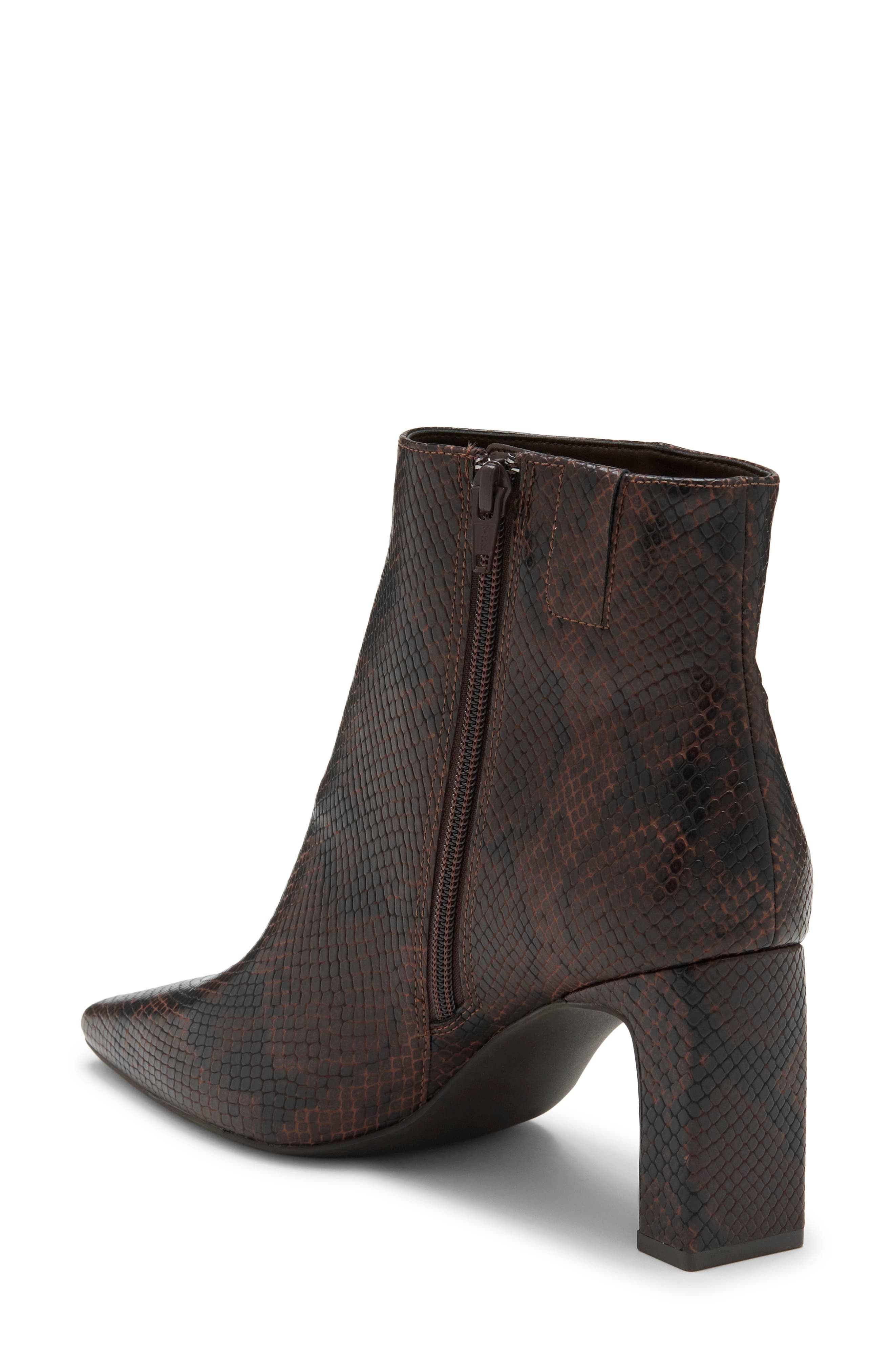 Kelsey Block Heel Bootie, Alternate, color, BROWN BLACK SNAKE