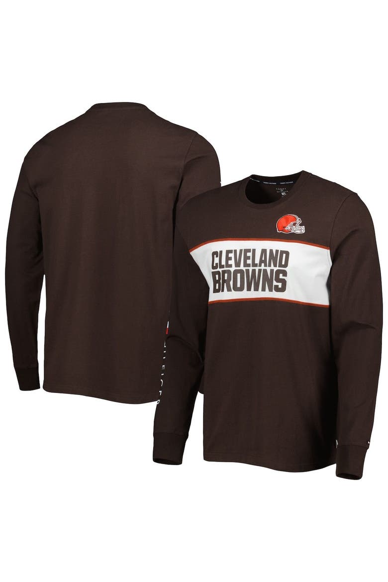 Men's Tommy Hilfiger Brown Cleveland Browns Peter Team Long Sleeve T-Shirt, Main, color, Brown