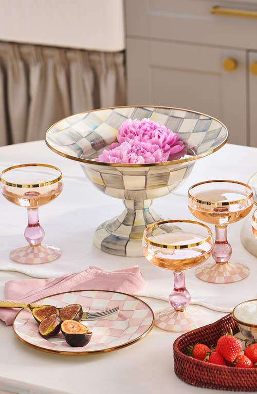 Mackenzie-childs Mackenzie Childs Sterling Check Enameled Steel Compote