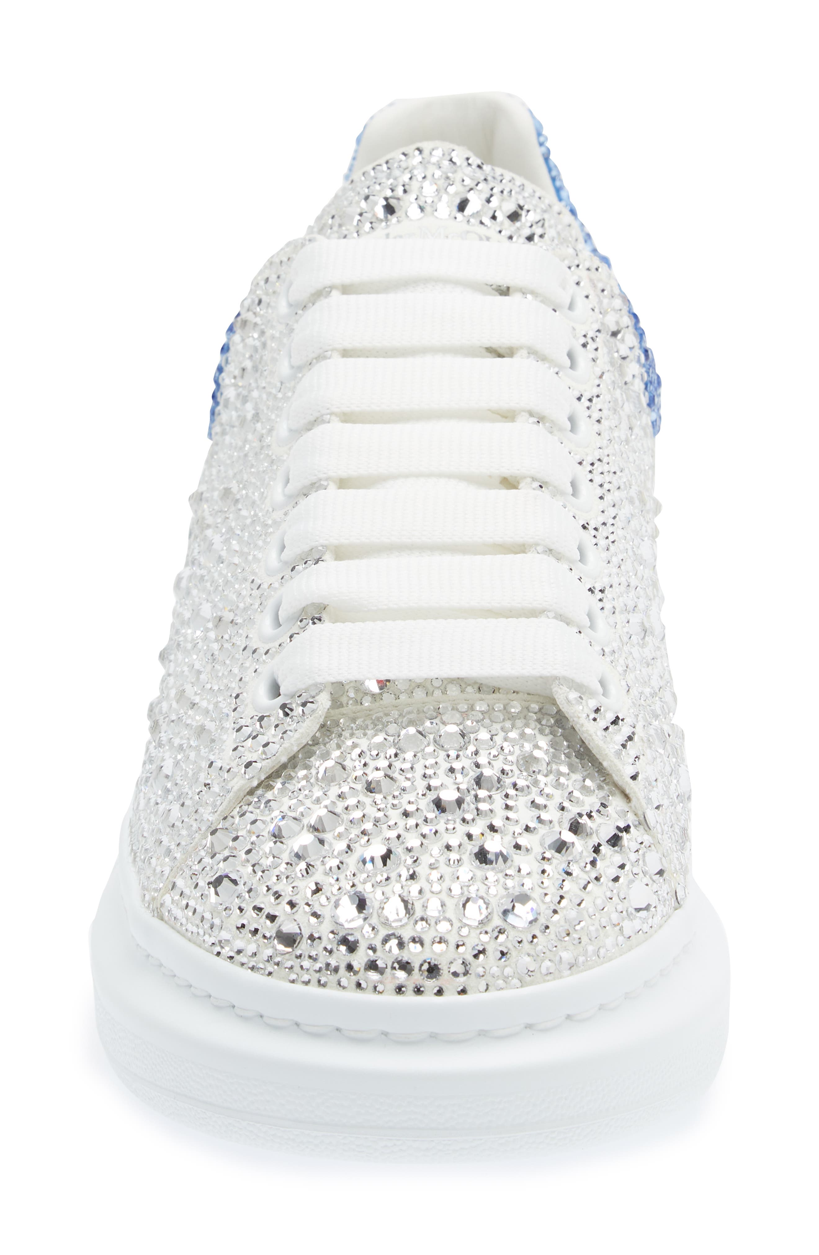 McQueen Oversized Crystal Embellished Sneaker, Alternate, color, 