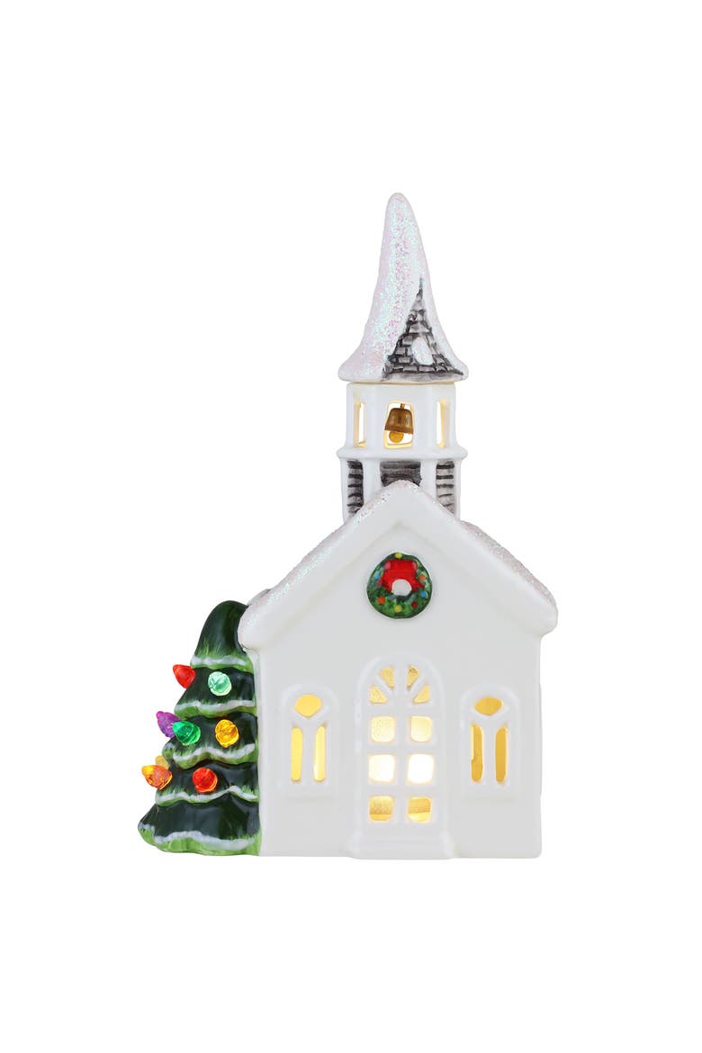 8 in. Nostalgic Ceramic Village - Church, Main, color, Multicolor