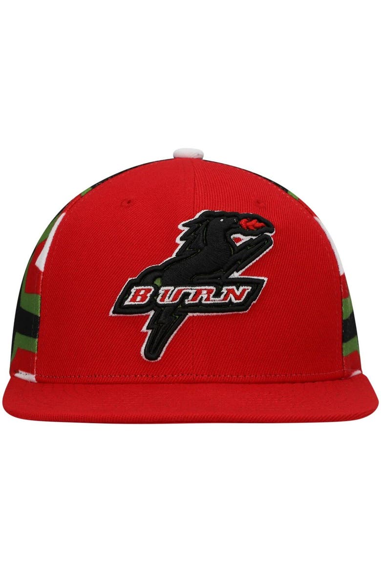 Men's Mitchell & Ness Red Dallas Burn Historic Logo Since '96 Jersey Hook Snapback Hat, Alternate, color, Red