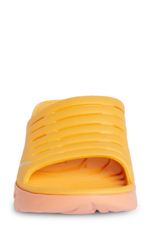 Hoka Gender Inclusive Ora Recovery Slide Sandal In Amber Yellow/shell Coral