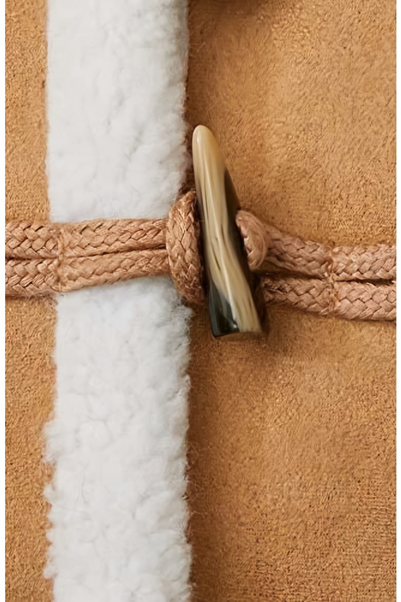 Girls' Hooded Shearling Jacket, Kids, Alternate, color, Tan with White Sherpa