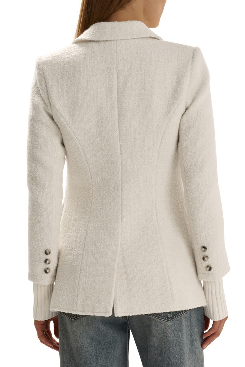 The City Layered Tweed Blazer, Alternate, color, WHITE BOUCLE