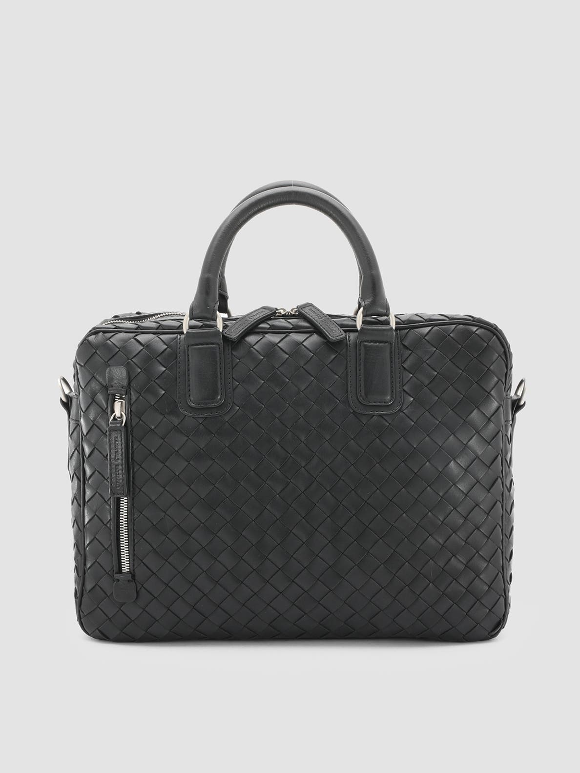 Officine Creative Armor 011 Hand-Woven Shoulder Bag, Main, color, Black