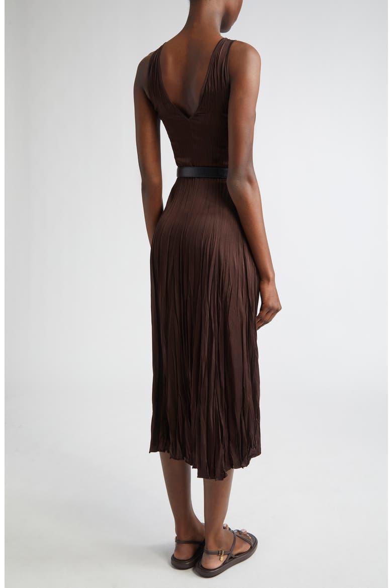 Crushed Charmeuse Dress, Alternate, color, CHOCOLATE