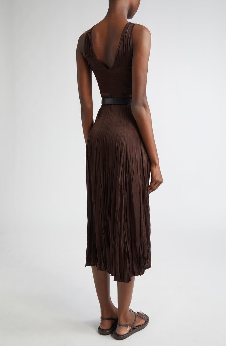 Michael Kors Collection Crushed Charmeuse Dress, Alternate, color, Chocolate