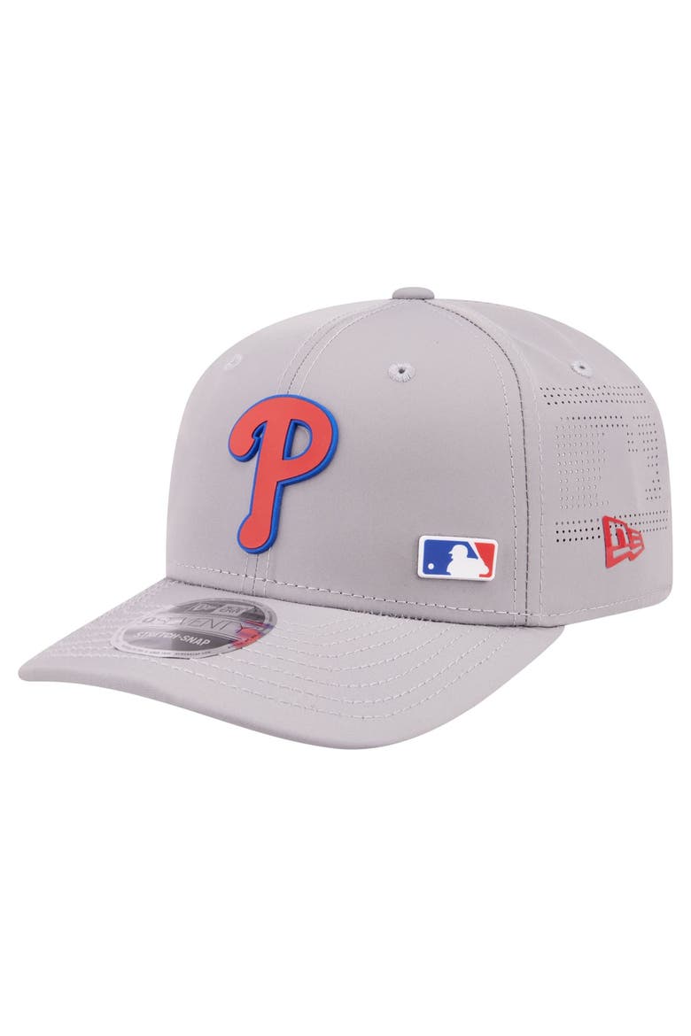 Men's New Era Gray Philadelphia Phillies Laser Perforated 9SEVENTY Adjustable Hat, Main, color, Gray