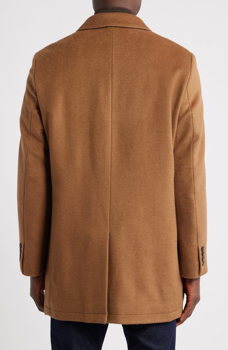 Hart Schaffner Marx Ellington Wool & Cashmere Overcoat with Quilted Faux Suede Bib, Alternate, color, Vicuna