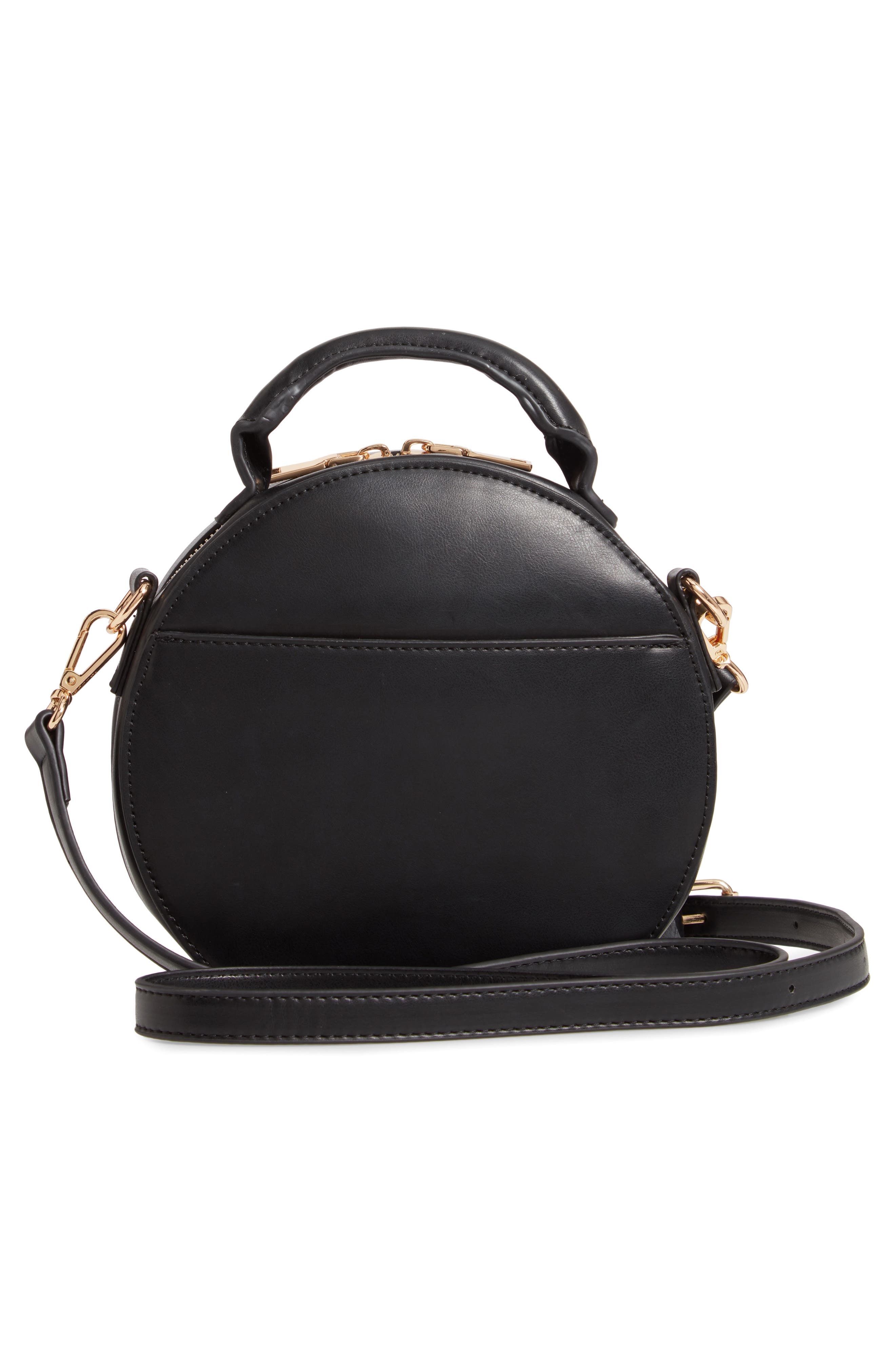 Sole Society Glyso Round Faux Leather Crossbody Bag, Alternate, color, 