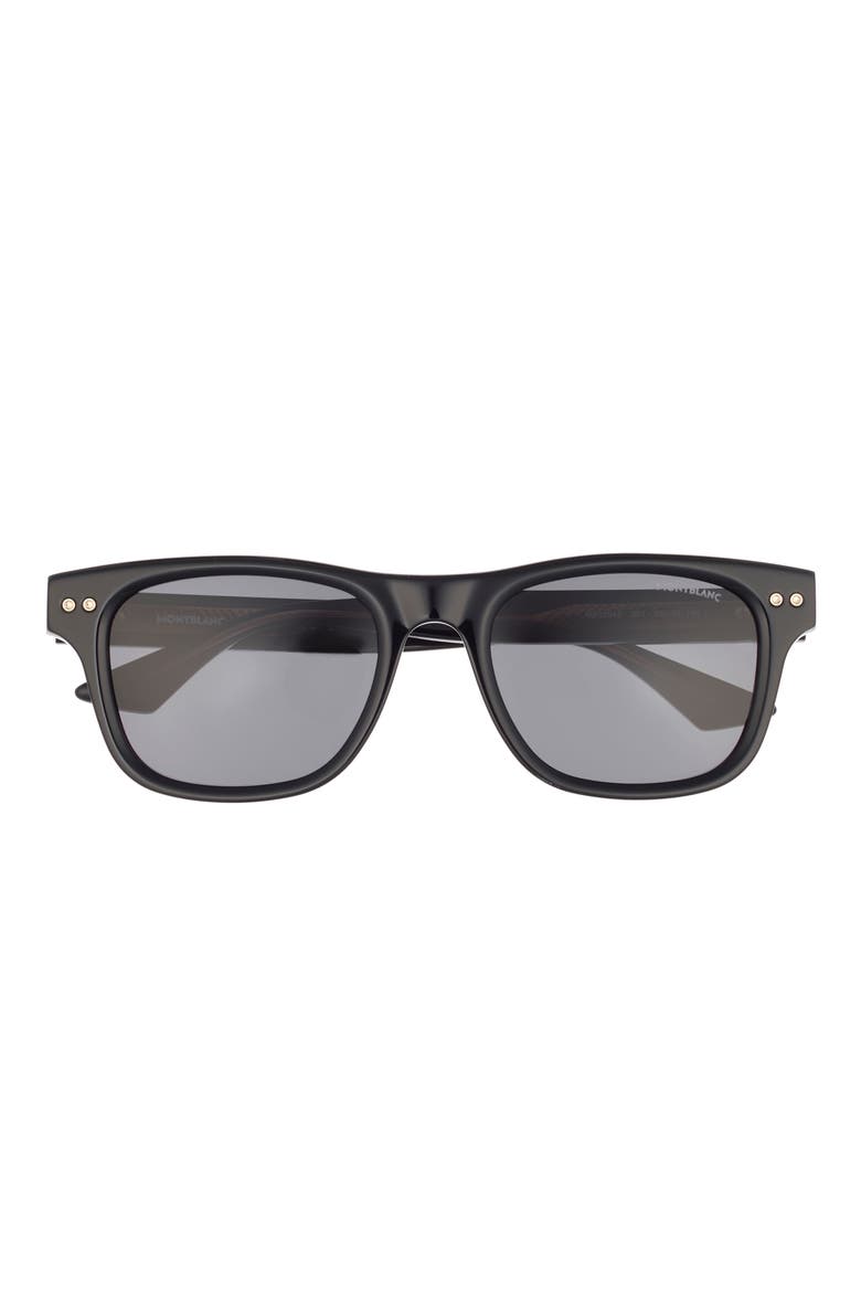 53mm Square Sunglasses, Main, color, BLACK BLACK SMOKE