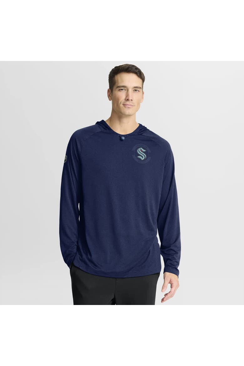 Men's Fanatics Navy Seattle Kraken Authentic Pro Rink Raglan Hoodie, Main, color, Navy