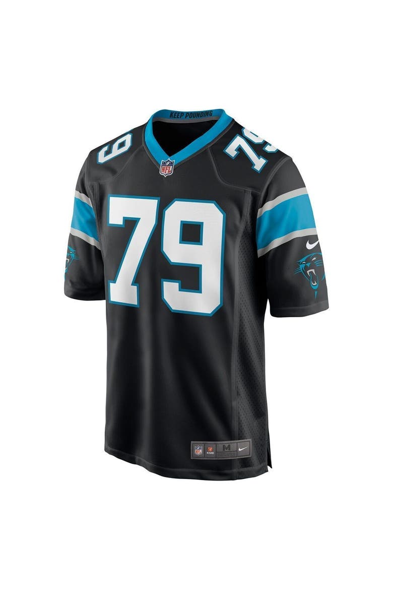 Men's Nike Ikem Ekwonu Black Carolina Panthers Player Game Jersey, Alternate, color, Black