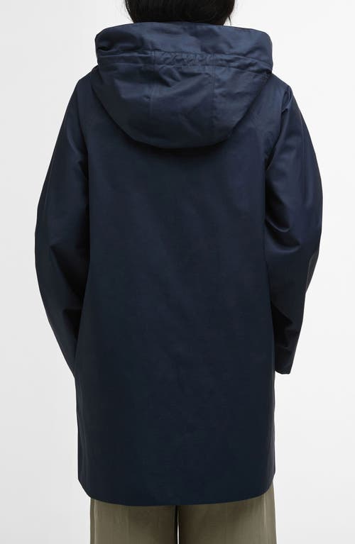 Barbour Khai Waterproof Hooded Raincoat In Dark Navy/rosemary Tartan