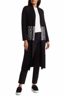 Bobeau Diamond Pattern Shawl Cardigan