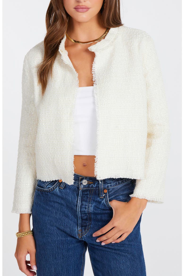 Jordan Tweed Jacket, Main, color, Ivory